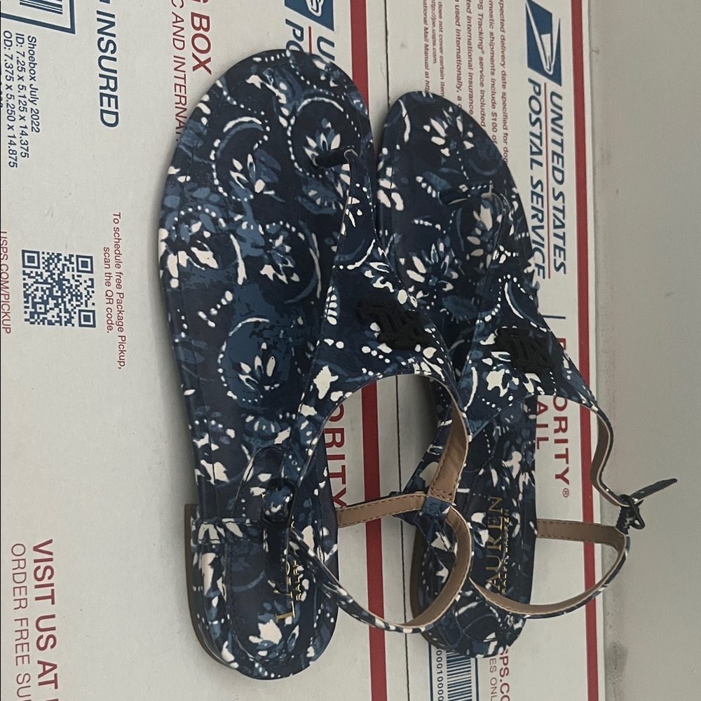 Lauren Ralph Lauren Navy Floral Sandals